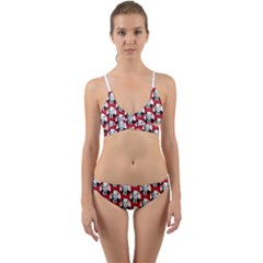 Trump Retro Face Pattern Maga Red Us Patriot Wrap Around Bikini Set by snek