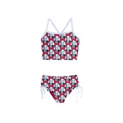 Trump Retro Face Pattern Maga Red Us Patriot Girls  Tankini Swimsuit by snek