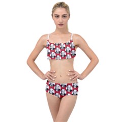 Trump Retro Face Pattern Maga Red Us Patriot Layered Top Bikini Set by snek