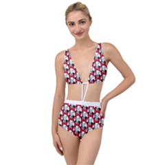 Trump Retro Face Pattern Maga Red Us Patriot Tied Up Two Piece Swimsuit by snek