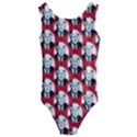 Trump Retro Face Pattern MAGA Red US Patriot Kids  Cut-Out Back One Piece Swimsuit View1