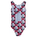 Trump Retro Face Pattern MAGA Red US Patriot Kids  Cut-Out Back One Piece Swimsuit View2