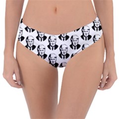 Trump Retro Face Pattern Maga Black And White Us Patriot Reversible Classic Bikini Bottoms by snek