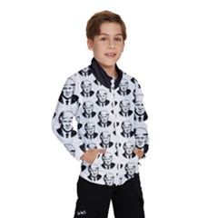 Trump Retro Face Pattern Maga Black And White Us Patriot Windbreaker (kids) by snek