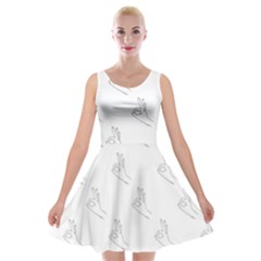 A-ok Perfect Handsign Maga Pro-trump Patriot Black And White Velvet Skater Dress by snek