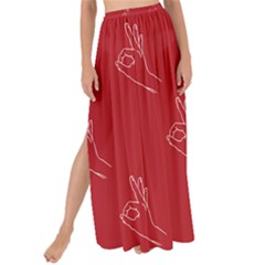 A-ok Perfect Handsign Maga Pro-trump Patriot On Maga Red Background Maxi Chiffon Tie-up Sarong by snek