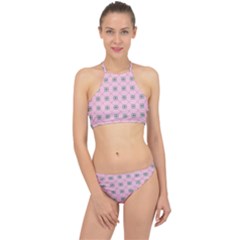 Kekistan Logo Pattern On Pink Background Racer Front Bikini Set by snek