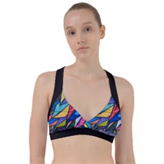Urban Colorful Graffiti Brick Wall Industrial Scale Abstract Pattern Sweetheart Sports Bra by genx