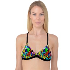 Graffiti Abstract With Colorful Tubes And Biology Artery Theme Reversible Tri Bikini Top by genx