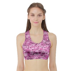 Pink Camouflage Army Military Girl Sports Bra With Border by snek