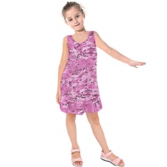Pink Camouflage Army Military Girl Kids  Sleeveless Dress by snek
