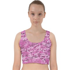 Pink Camouflage Army Military Girl Velvet Racer Back Crop Top by snek