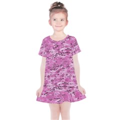 Pink Camouflage Army Military Girl Kids  Simple Cotton Dress by snek