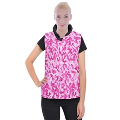 Standard Pink Camouflage Army Military Girl Funny Pattern Women s Button Up Vest by snek