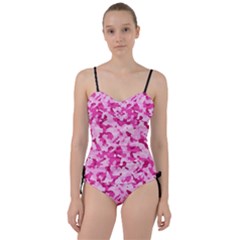 Standard Pink Camouflage Army Military Girl Funny Pattern Sweetheart Tankini Set by snek