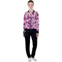 Standard Violet Pink Camouflage Army Military Girl Casual Jacket And Pants Set by snek