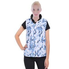 Standard Light Blue Camouflage Army Military Women s Button Up Vest by snek