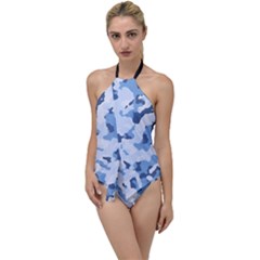 Standard Light Blue Camouflage Army Military Go With The Flow One Piece Swimsuit by snek