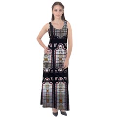 Stained Glass Window Repeat Sleeveless Velour Maxi Dress by Pakrebo