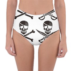 Bone Skull Reversible High-waist Bikini Bottoms by Alisyart