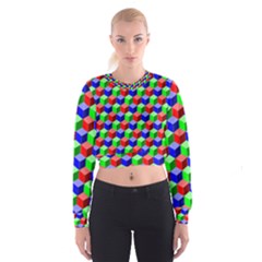 Colorful Prismatic Rainbow Cropped Sweatshirt by Alisyart