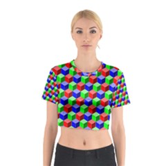 Colorful Prismatic Rainbow Cotton Crop Top by Alisyart