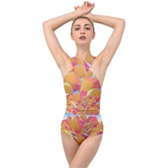 Background Mountains Low Poly Cross Front Low Back Swimsuit by AnjaniArt