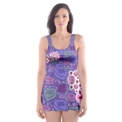 Charmed (purple Pattern) Skater Dress Swimsuit by TransfiguringAdoptionStore