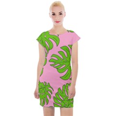 Leaves Tropical Plant Green Garden Cap Sleeve Bodycon Dress by Alisyart