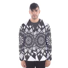 Mandala Flower Lotus Hooded Windbreaker (men) by Alisyart