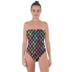 Abstract Geometric Tie Back One Piece Swimsuit by Mariart