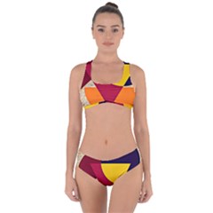 Circle Half Circle Colorful Criss Cross Bikini Set by Mariart