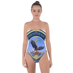 Seal Of United States Navy Band Tie Back One Piece Swimsuit by abbeyz71