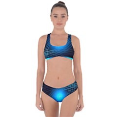 Blue Elliptical Criss Cross Bikini Set by JezebelDesignsStudio