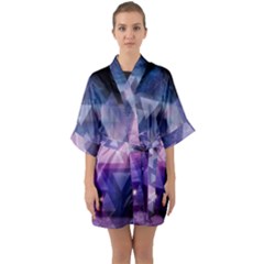 Geometric Triangle Quarter Sleeve Kimono Robe by Mariart