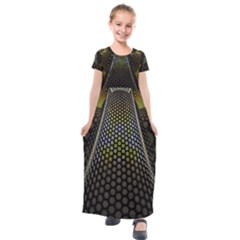 Fractal Hexagon Geometry Hexagonal Kids  Short Sleeve Maxi Dress by Mariart