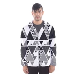 Gray Triangle Puzzle Hooded Windbreaker (men) by Mariart