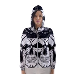 Kerchief Human Skull Hooded Windbreaker (women) by Mariart