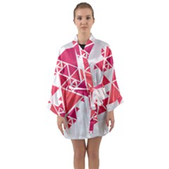 Red Triangle Pattern Long Sleeve Kimono Robe by Mariart
