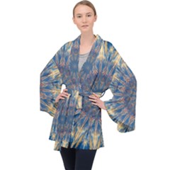 Kaleidoscope Mandala Velvet Kimono Robe by Alisyart