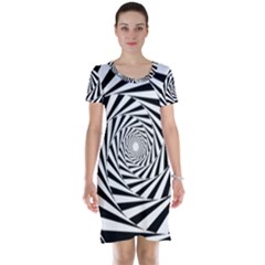 Pattern Texture Spiral Short Sleeve Nightdress