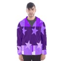 Purple Stars Pattern Shape Hooded Windbreaker (Men) View1