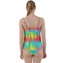 Low Poly Triangles Twist Front Tankini Set View2