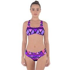 Seamless Purple Pink Pattern Criss Cross Bikini Set by Pakrebo