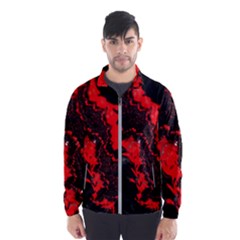 Red Black Fractal Mandelbrot Art Wallpaper Windbreaker (men) by Pakrebo