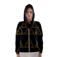 Sierpinski Triangle Chaos Fractal Hooded Windbreaker (women) by Alisyart