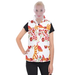 Peacock Pattern Women s Button Up Vest by Mariart