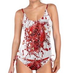 Red Pomegranate Fried Fruit Juice Tankini Set by Mariart