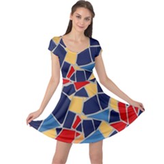 Pattern Tile Wall Background Cap Sleeve Dress by Pakrebo