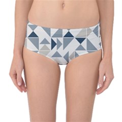 Geometric Triangle Modern Mosaic Mid-waist Bikini Bottoms by Pakrebo